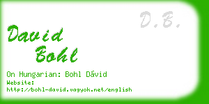 david bohl business card