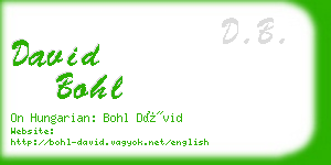 david bohl business card